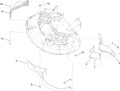 38in Mulch Kit Assembly Diagram and Parts List for 108-7193  Lawn Boy Lawn Tractor Accessories